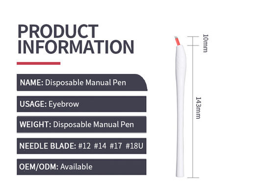 Witte Helling Beschikbare Microblading Pen Logo Customized